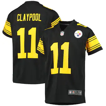 youth nike chase claypool black pittsburgh steelers alt_002